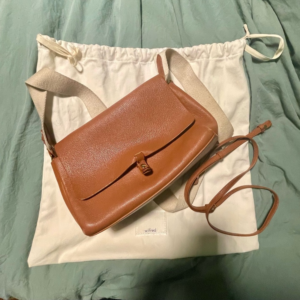 Wilfred Tan Leather Crossbody Bag